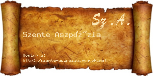 Szente Aszpázia névjegykártya